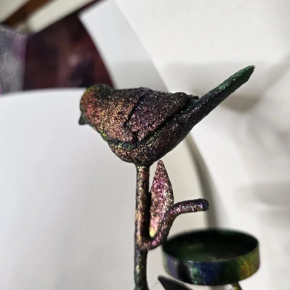 HANDCRAFTED Upcycled Metal Tea Light Candle Holder HANDPAINTED Table Art Decor - Picture 16 of 17